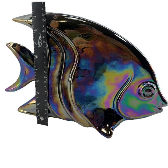 Vintage Vanguard Accents Blue Iridescent Fish Large Signed - Picture 7 of 10